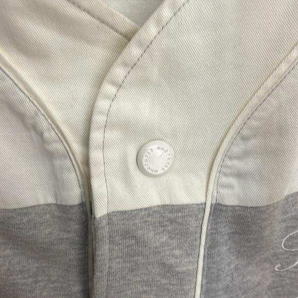 Sean John Men’s Cream & Light Gray Baseball Snap Up Jersey Shirt Size 3XL - Picture 8 of 10